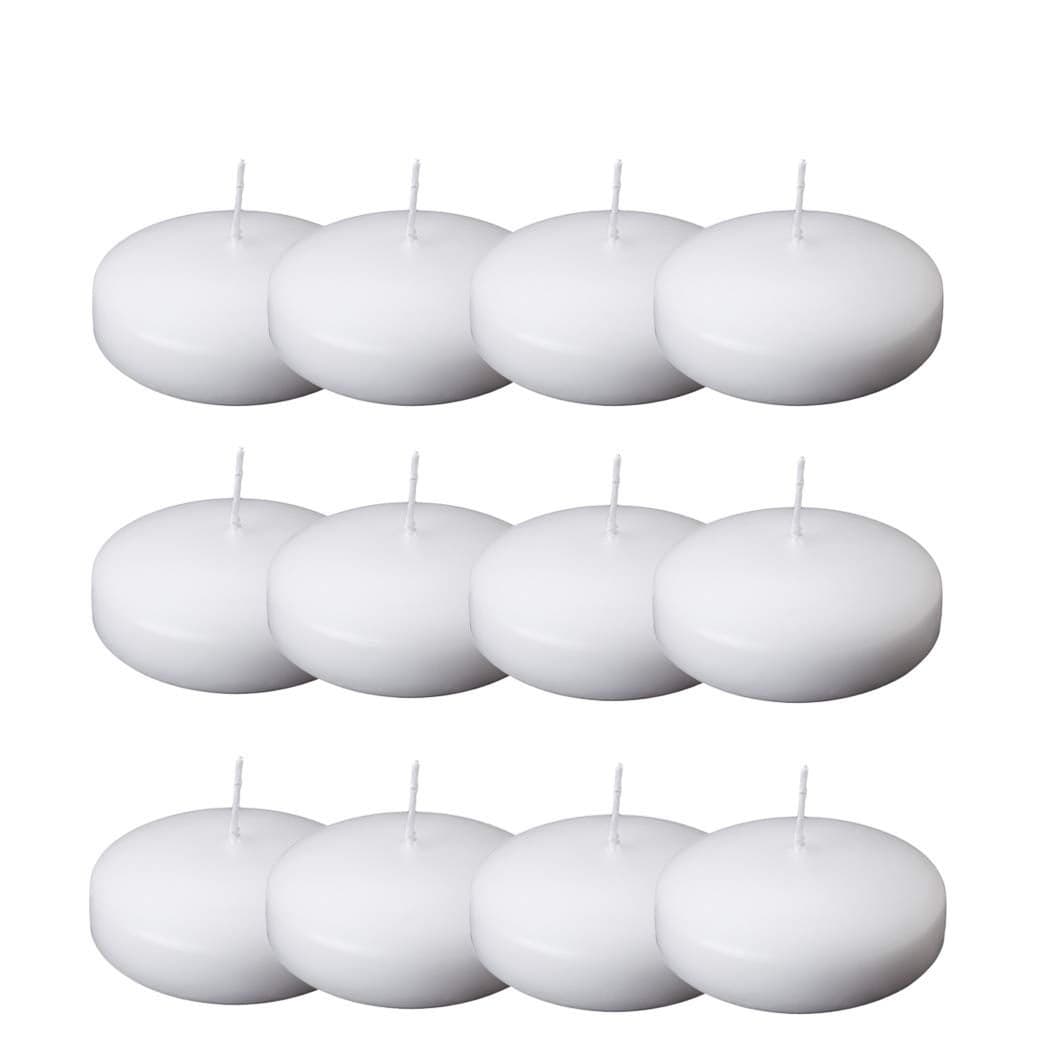 12Pcs Floating Candles for Centerpieces 4 Hours 17 Inch Burning White Unscented Classic Floating Candles for Weddings PartiesSpaHouseWarmingHoliday and Home Decorations