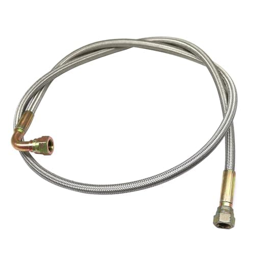 GXARTS 48" Billet Steel Braided Turbo Oil Feed Line, Length 4AN 90 Degree Straight Hose, PTFE Line and Hose End Pressure, Remote Turbocharger 551871