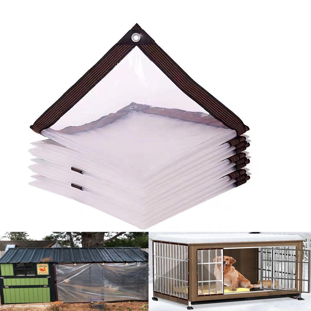 Clear Tarps Heavy Duty Waterproof Outdoor Transparent Cover for Greenhouse Garden Patio Chicken Coop Plant3x3