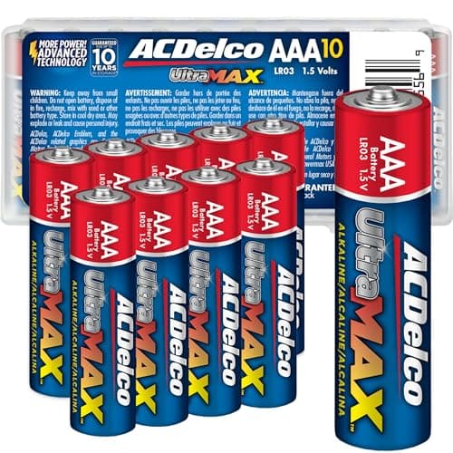 ACDelco UltraMAX 10-Count Triple AAA Batteries, Alkaline Battery with Advanced Technology for Home and Office, 10-Year Shelf Life, Recloseable Packaging