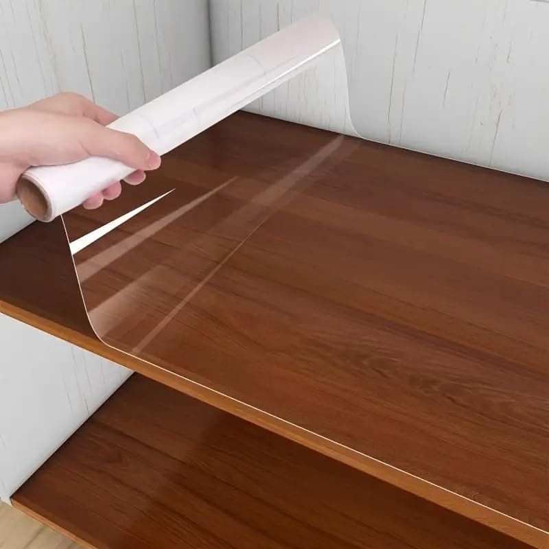 SUNBIRD Self-Adhesive Protective Film For Wood Furniture,Wallpaper For Dining Tables, Marble Countertops, Desks, Kitchen Surfaces, Cabinet Refrigerator (12 x 100 Inch),Transparent