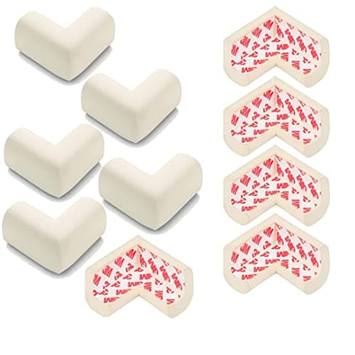 KidDough Baby Proofing Corner Guards, Corner Protector for Sharp Edges, Table Corner Protector for Baby Safety (L Shape White)
