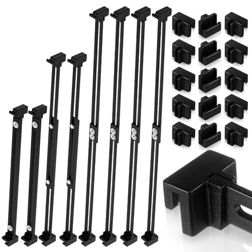 Humyoun 24 Pcs Metal Adjustable File Cabinet Rails Set Include 16 Hanging File Rail Clips 8 Cabinet Dividers Bars Suitable for Cabinets with Drawer Thickness Less Than 18 InchBlack10185 Inch