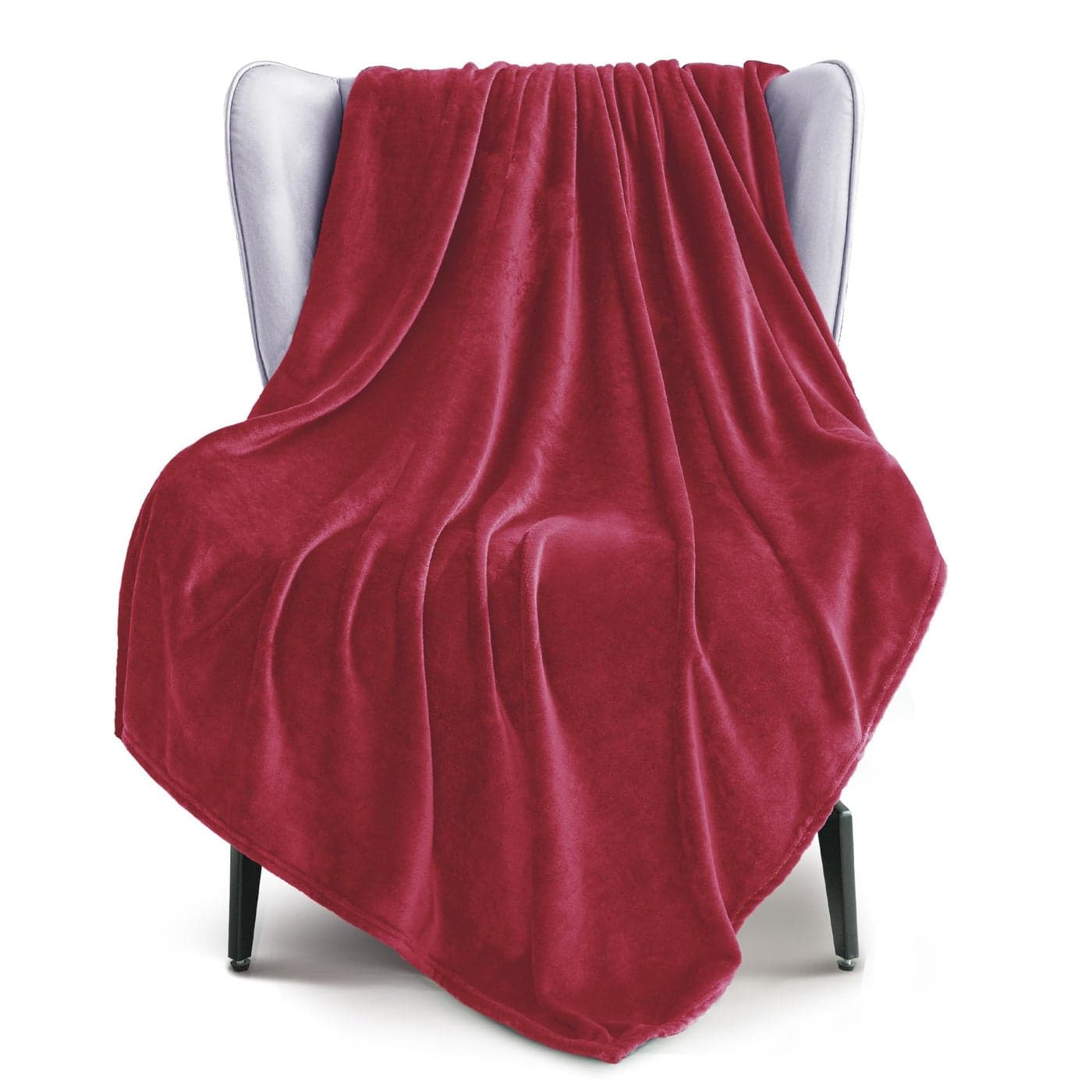 Exclusivo Mezcla Fleece Throw Blanket for Couch Sofa 300GSM Super Soft and Warm Blankets Deep Red Throw All Season Use Cozy Plush Lightweight 50x60 Inches