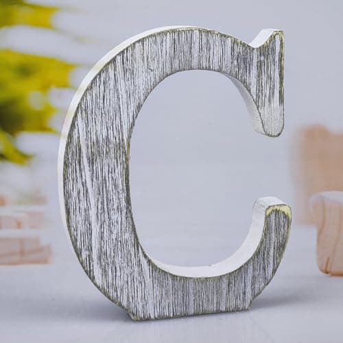 WOODOUNAI 8 Inch Wood Letters Unfinished Rustic Wood Letters for Wall Decor Decorative Standing Letters Slices Sign Board Decoration for Craft Home Party Projects C