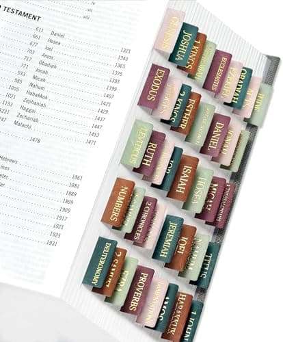 Bible Tabs for Women & Men, Bible Tabs for Study Bible, Large Print Neutral Bible Tabs for Easy Navigation, Bible Index Tabs, 66 Tabs Old & New Testament, Extra 9 Blank Tabs - Leaves