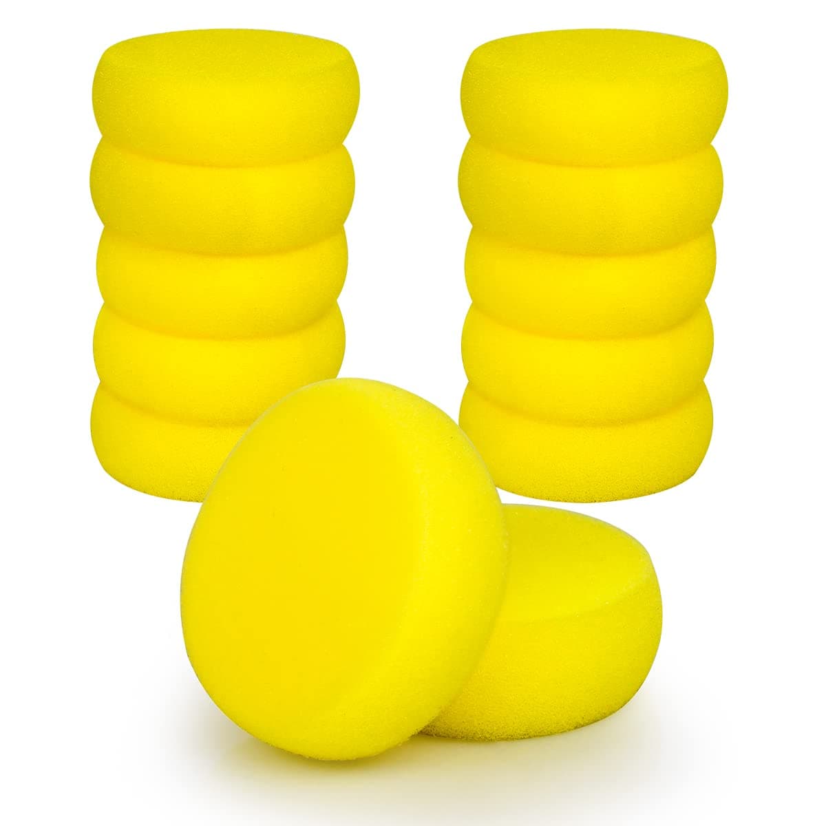 12 Pcs Yellow Round Painting Sponges Applicator Watercolor Synthetic Sponges Artist Sponges for Painting Ceramics Pottery Watercolor Household Use More 3 Inch