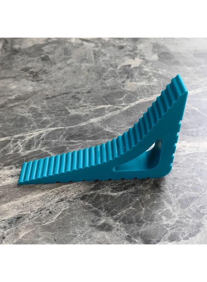 Blue Shock Absorbing Rubber Door Stopper Thickened Anti Collision Wedge Non Slip Wall Protector