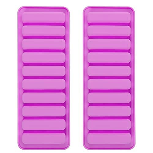 Minchsrin Silicone Ladyfingers mold Chocolate molds Non-Stick For Cookies Candy Crayon Candle Soap Ice Cube Tray Set of 2 (purple)