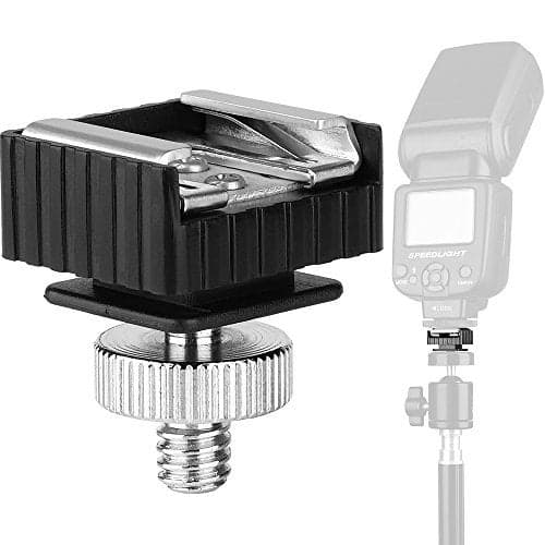 Flash Shoe Mount Adapter to 1/4 Thread Hole with 1/4"-20 Male Tripod Screw Adapter for Light Stands Umbrella Holder Flash Bracket, Strong and Solid