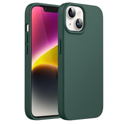 JETech Silicone Case for iPhone 14 61Inch SilkySoft Touch FullBody Protective Phone Case Shockproof Cover with Microfiber Lining Midnight Green
