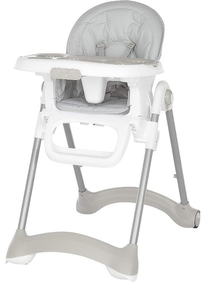 Dream On Me Solid Times High Chair for Babies and Toddlers in Grey