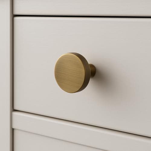 ABVIN Premium Thin Solid Brass Knobs Bar Handles, Modern Gold Cabinet Hardware, Furniture Pulls for Doors, Cabinets, Cupboards & Drawers (Knob)