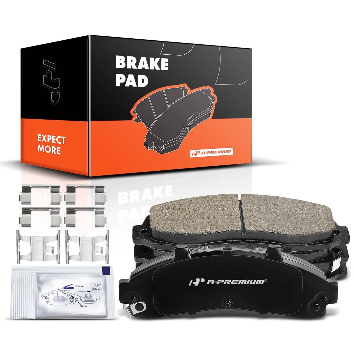 APremium Front Ceramic Disc Brake Pads Set Compatible with Select Ford and Lincoln Models For F150 19972003 For F150 Heritage 2004 Blackwood 2002 with Hardware 4 Pcs
