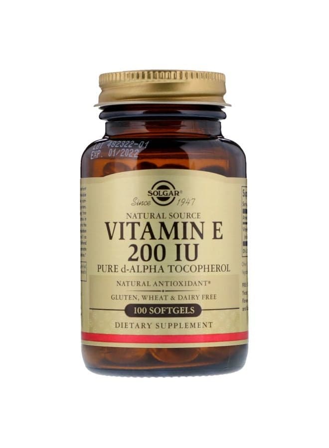 Naturally Sourced Vitamin E Dietary Supplement 200 IU - 100 Softgels