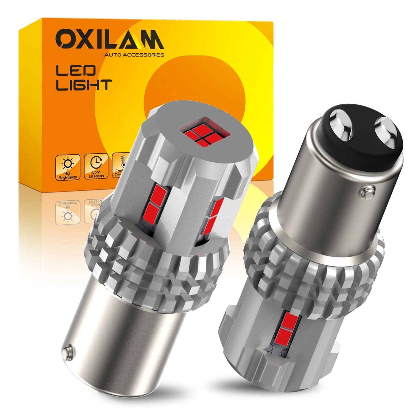 OXILAM 1157 LED Bulbs Brake Lights 3000 Lumens Extremely Bright 2057 7528 7507 BAY15D 1157 LED Bulbs for Tail Lights Brake Lights Brilliant Red 2PCS