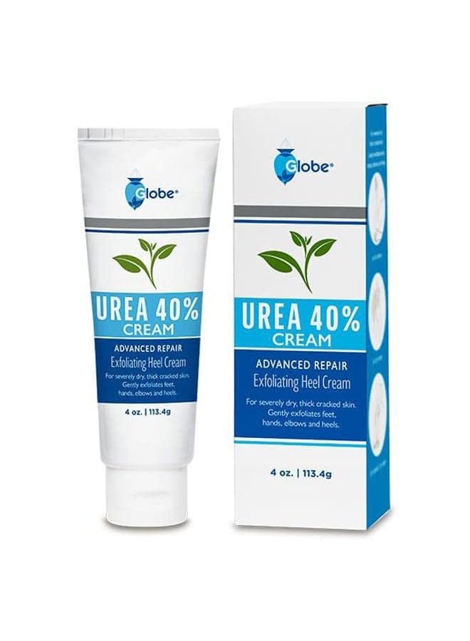 Urea Cream 40% - (4 oz) Intensive Hydration for Dry and Cracked Heels, Feet, Hands, Elbows and Knees - Callus Remover, Hydrating Cream for Dry Skin - Helps Athletes Foot - Foot Odor