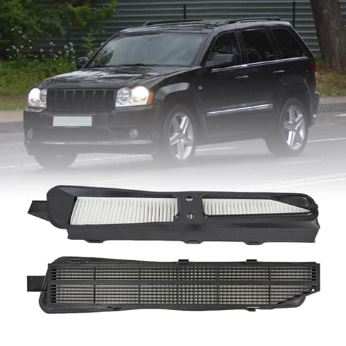 FZJDSD BLACK Cabin Air Housing and Filter Kit Compatible with Jeep Grand Cherokee 1999-2010# 82208300 82208300K ACC Cabin Filter Set Particulate Filter
