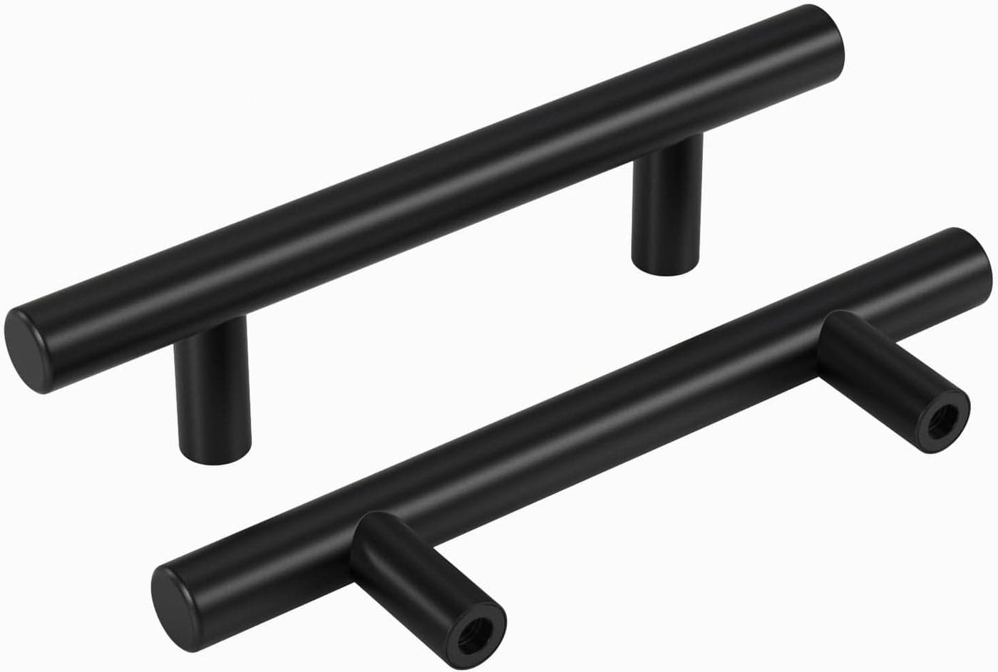 homdiy Black Cabinet Handles 15Pack 3inch Hole Center Kitchen Drawer Pulls and Knobs Stainless Steel Cabinet Hardware for Bathroom, Cupboard