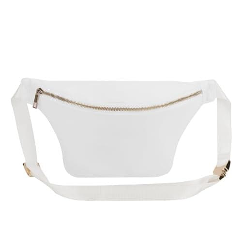 YogoRun Fanny Pack Travel Waist Belt Nylon Crossbody Bag for Women (White)