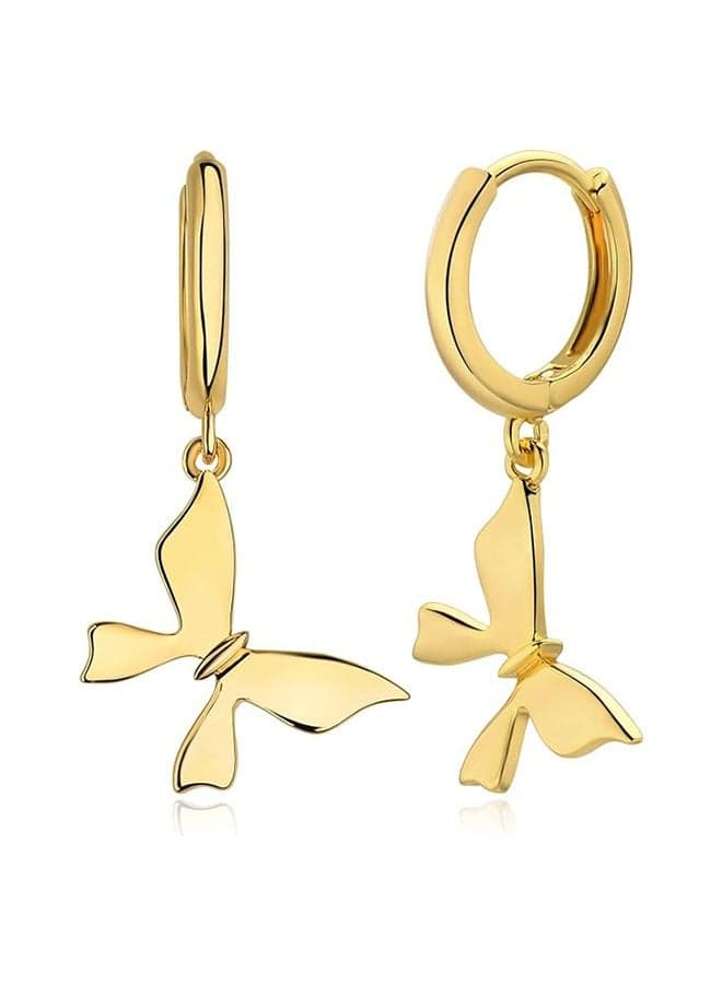Women Gold Huggie Hoop Earrings Dangle Drop 14K Gold Filled Small Boho Beach Simple Delicate Handmade Hypoallergenic Jewelry Gift
