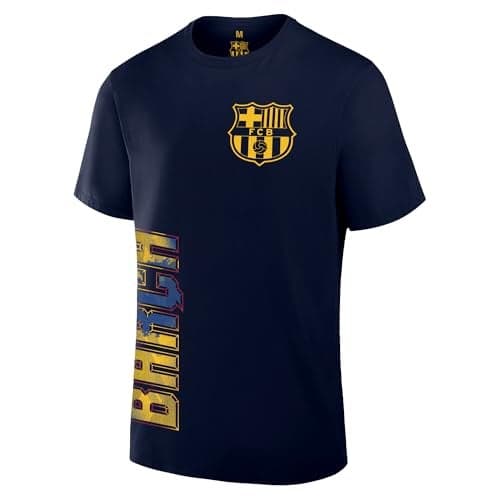 Icon Sports Officially Licensed FC Barcelona Cotton T-Shirt - Unisex Adult - FCB102CT Navy L