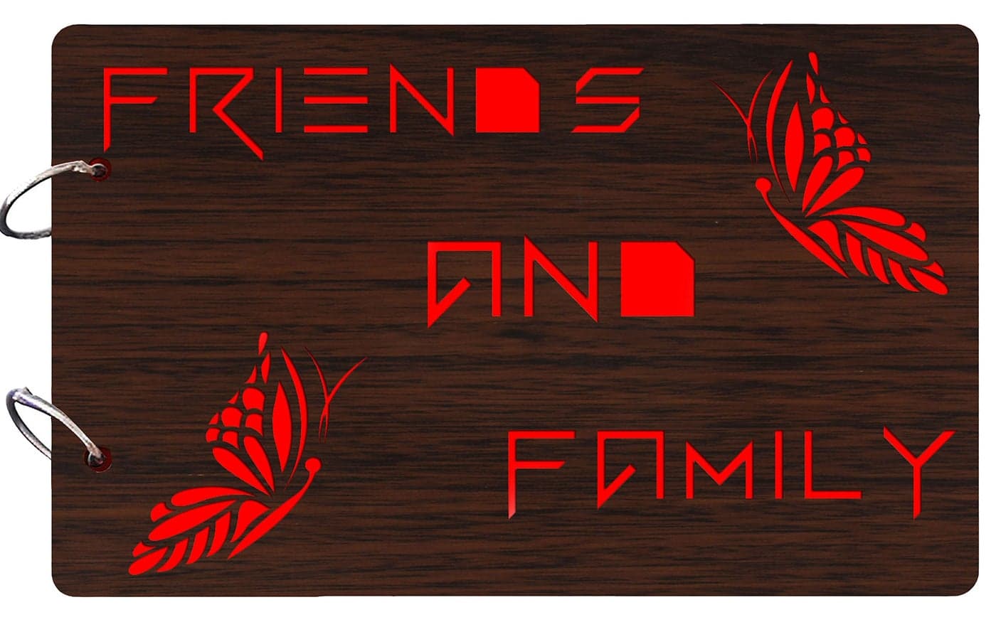 Studio Shubham "Friends And Family"wooden brown photo album(26cmx16cmx4cm)
