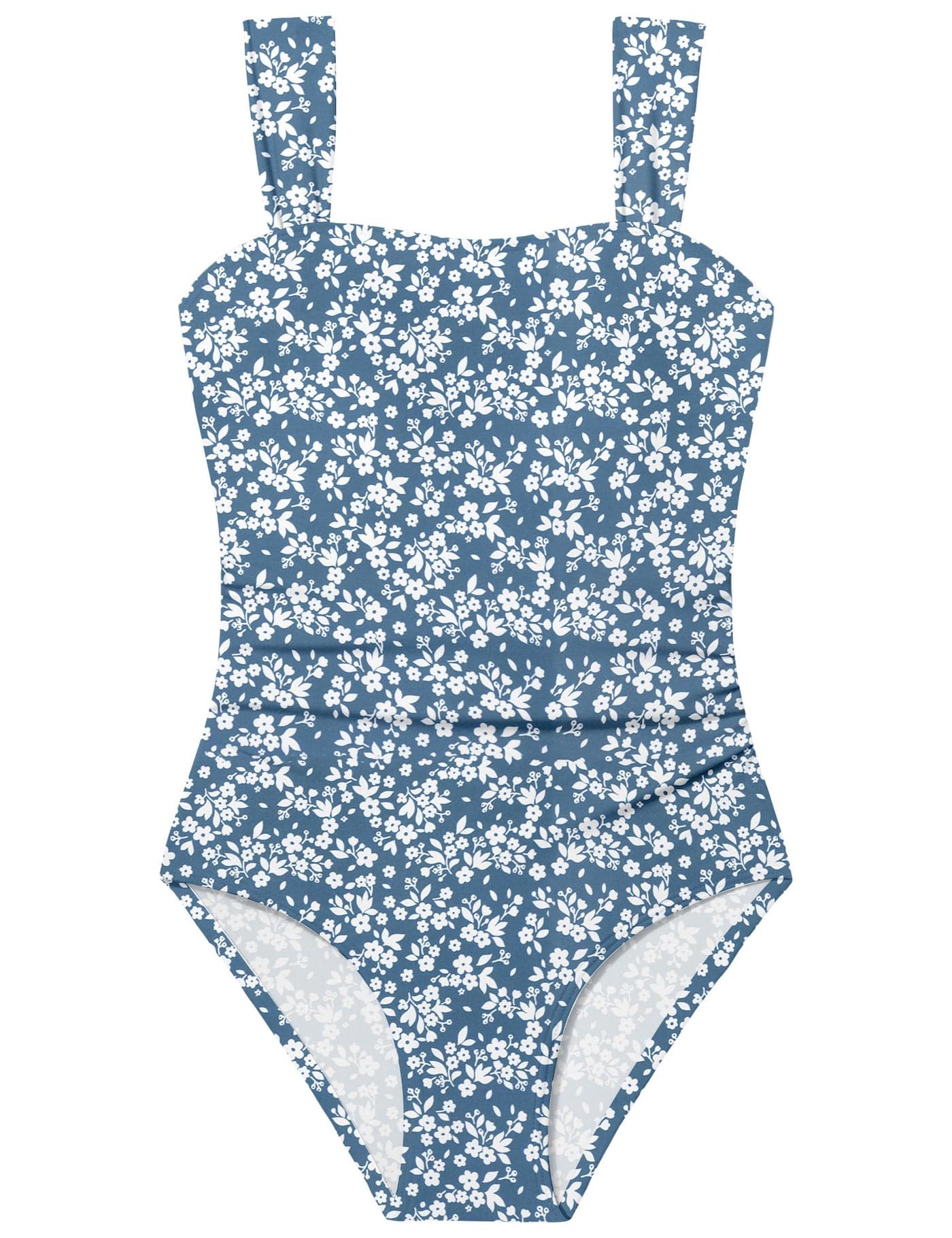 CRISONE Girls Swimsuit 11T 12T One Piece Swimsuit Girls Bathing Suits for Girl 10-12 Girl's Swimsuits Size 10-12 Floral Print Swimming Suits for Girl Modest Swimwear Blue Floral