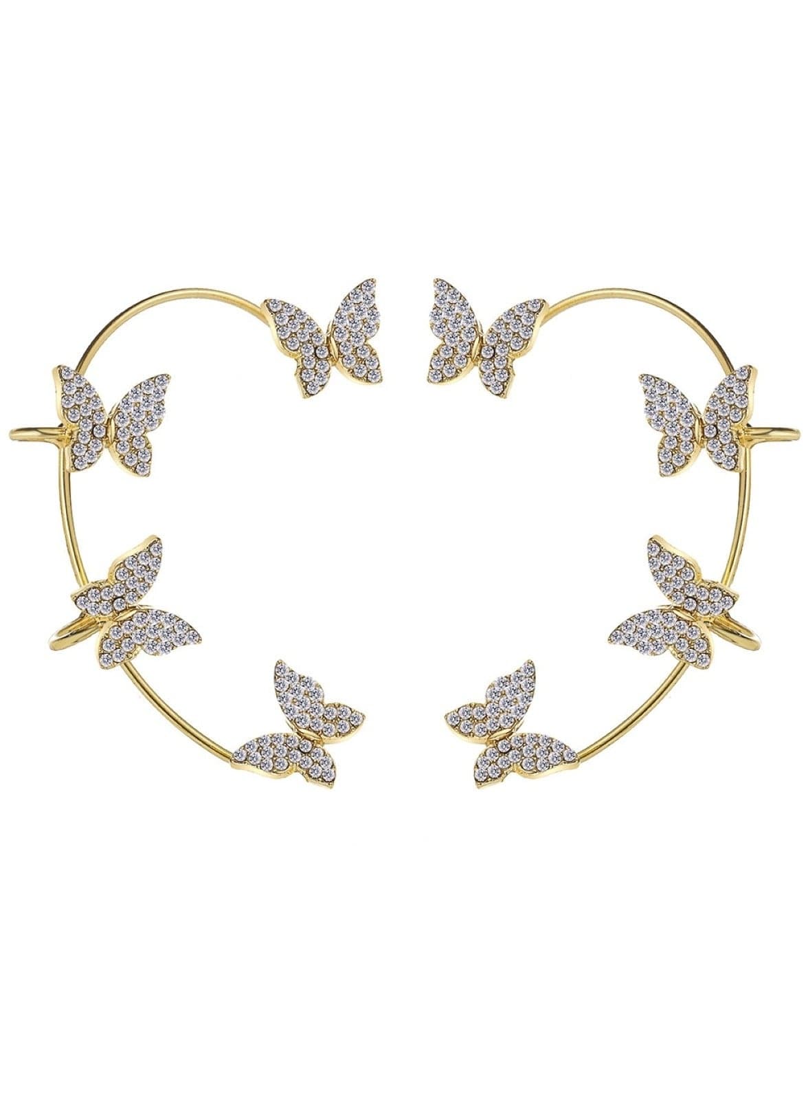 Elegant Butterfly Earrings Gold 1.3cmx5.5cmx1cm