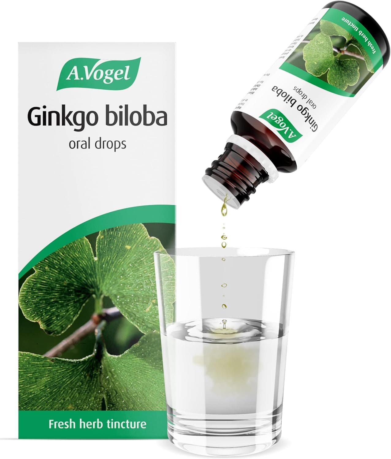 AVogel Ginkgo Biloba Drops Food Supplement Extract from Fresh Ginkgo Biloba Leaves Vegan 50ml