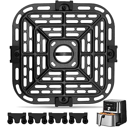 Air fryer Replacement Parts for Instant Pot Vortex Plus 6 in 1 4 Quart Air Fryer Oven, 7.5''×7.5'' Square Food Grade Air Fryer Grill Pan Grill Plate Crisper Plate Accessories Tray Rack