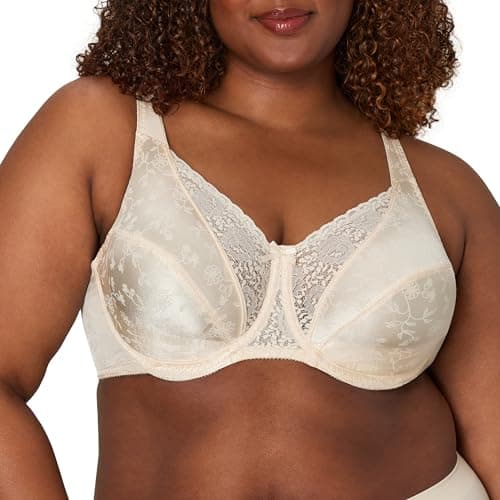 Playtex womens Secrets Love My Curves Signature Floral Underwire Full Coverage Us4422 bras, Natural Beige, 40DDD US