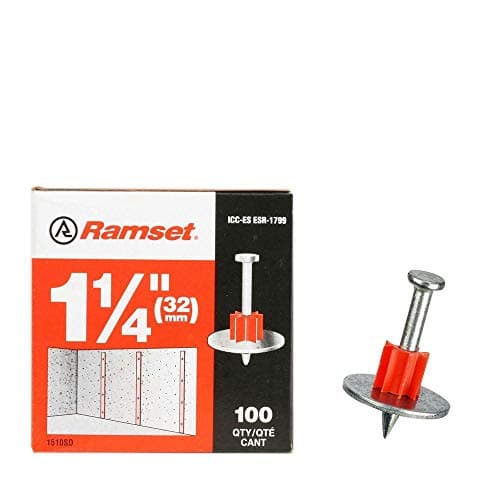 Ramset Powder Fastening Systems 1510SD 114Inch Washered Pins 100 Pack