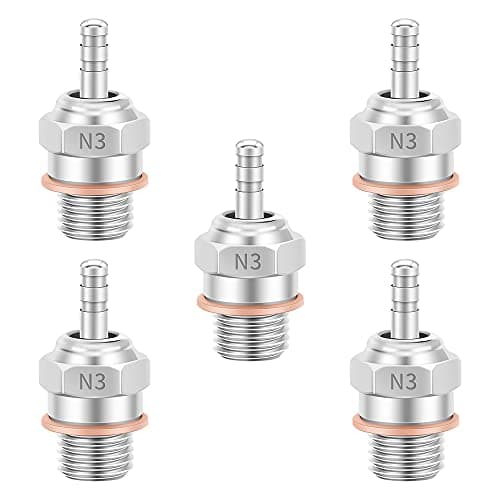 GLOBACT RC Glow Plugs 70117#3 N3 Hot Spark Nitro Engine Parts Replace OS 8 for Redcat Kyosho HSP HPI 1/8 1/10 Scale RC Car Truck Buggy (5pcs)