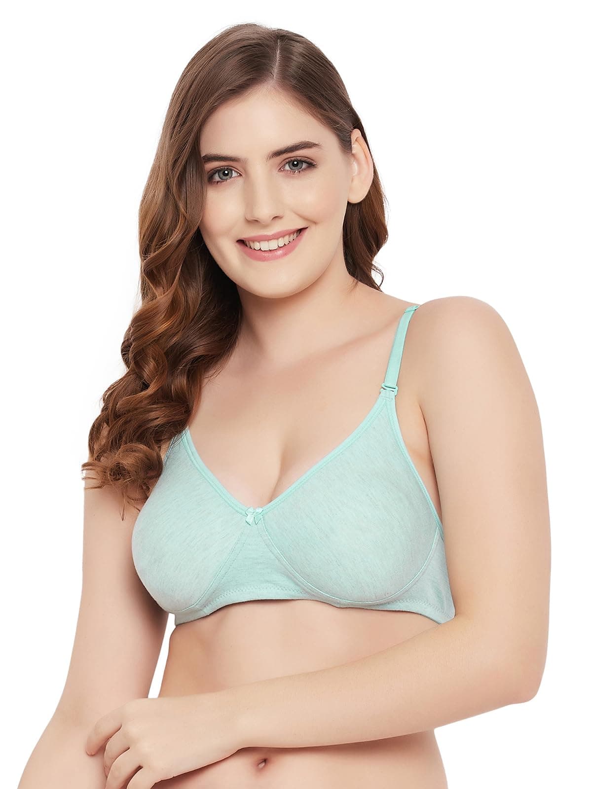 Clovia Women's Cotton Lightly Padded Non-Wired Full Cup Multiway T-Shirt Bra (BR1662A03_Blue_32B)