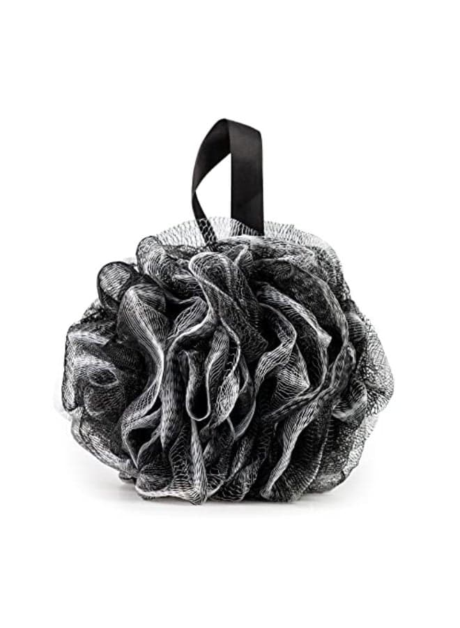 Pete Pedro Loofah Sponge Pouf Bath Shower Tool Light Gentle Exfoliator Skin Scrubber Helps with Lather Exfoliating Dermis Black Mesh Body Shower Accessories As Seen on Shark Tank