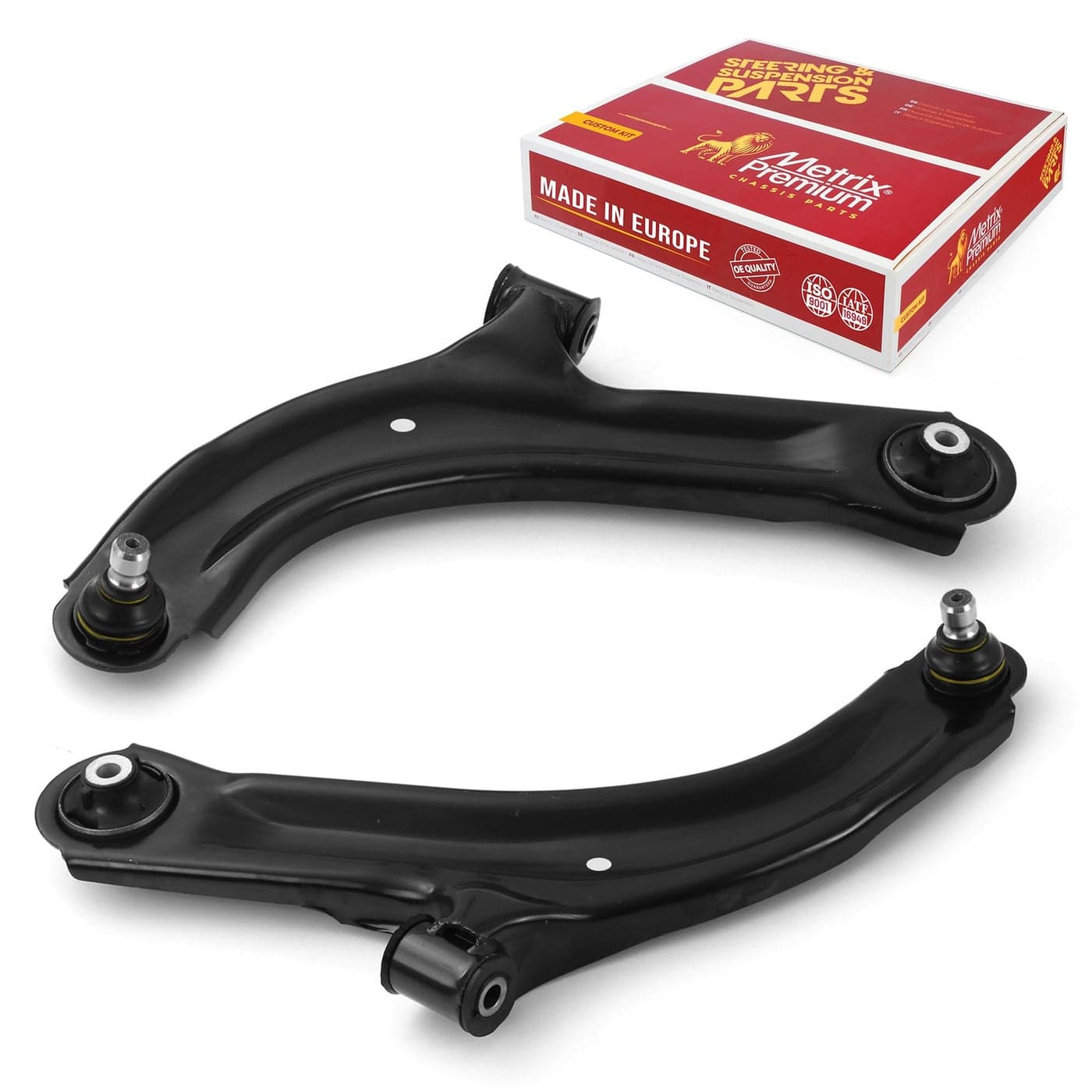 Metrix Premium Chassis Parts Front Left Right Lower Control Arm w Ball Joint Bushing Assembly Kit Fits 0718 Nissan Tiida Mexico 0712 Versa 0914 Cube RK620567 RK620566 Made in Europe
