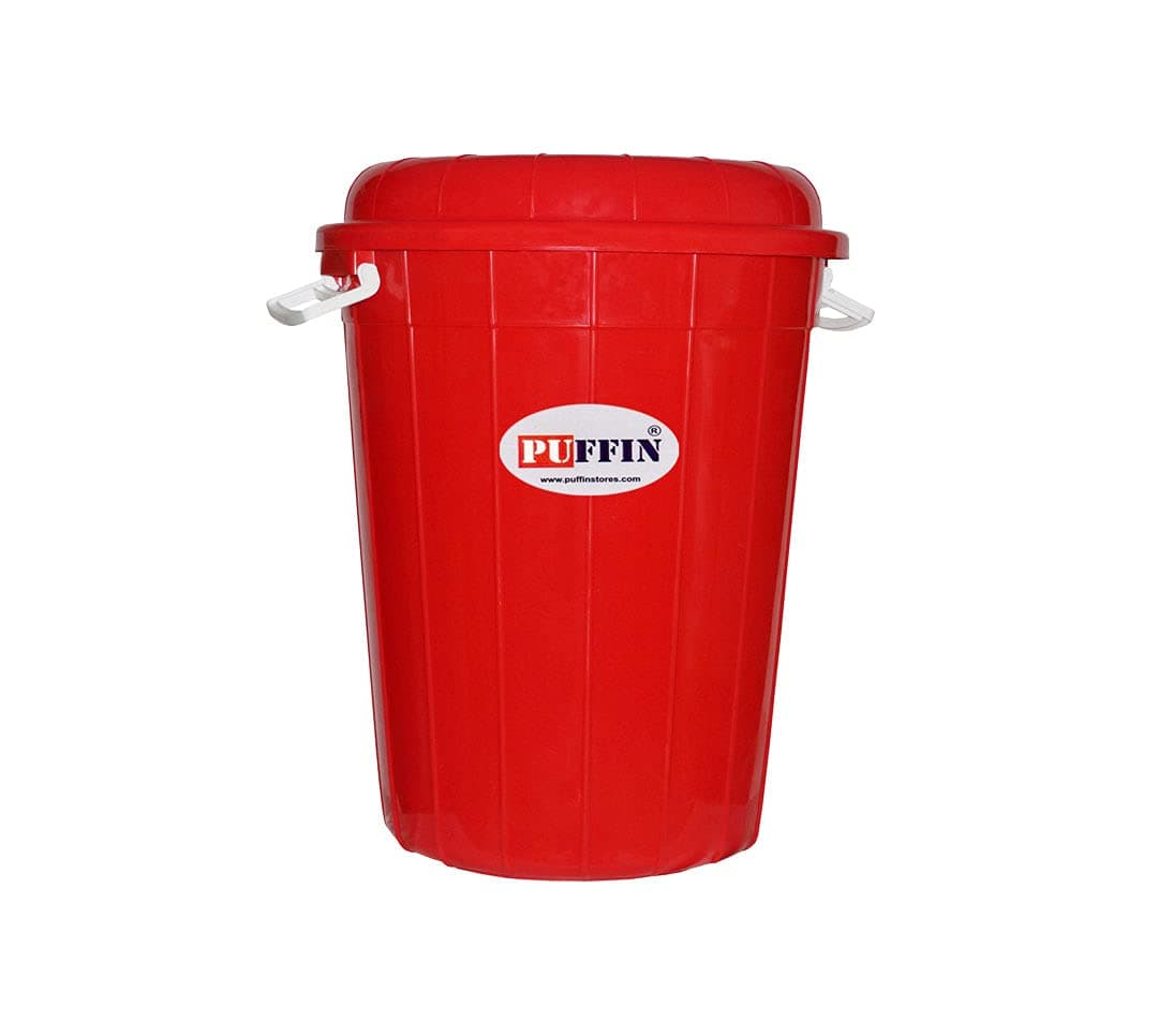PUFFIN Unique Multipurpose Plastic Storage Bucket Drum 100 LTR with Lid