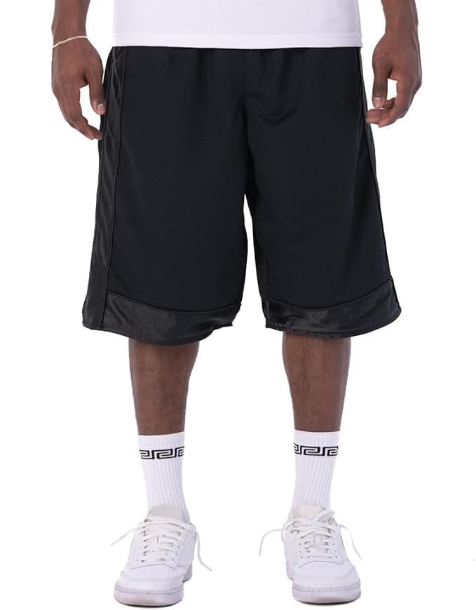 Pro Club Men's Heavyweight Mesh Basketball Shorts, Black, Medium
