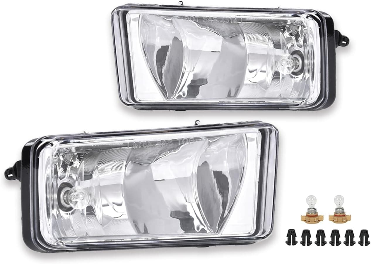PIT66 Fog Lights for 2007-2015 Chevy Silverado, Avalanche, and Cadillac Escalade - Clear Front Left & Right Lamps