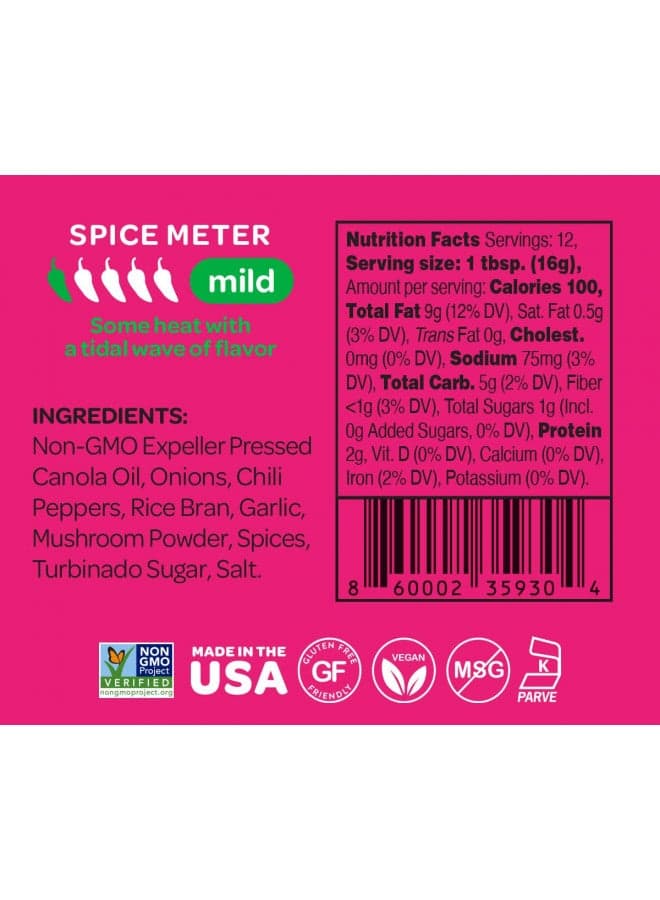 Mr Bing Chili Crisp | Mild - Delicious, Flavorful & Crunchy Chili Oil - Made in USA Chili Paste Hot Sauce - Gluten Free, Vegan, No MSG, Non-GMO Oil - (7 oz.)