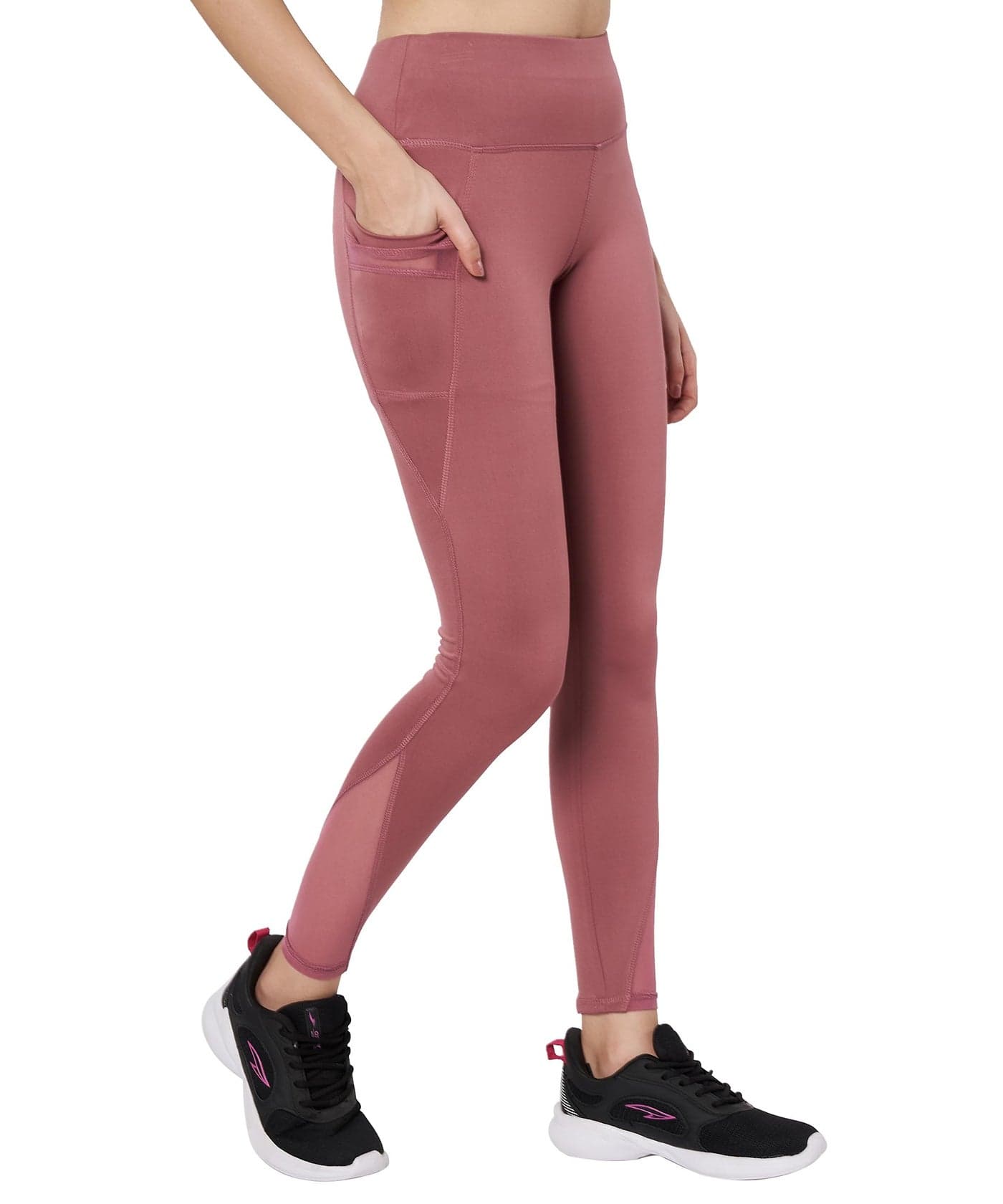 Mehrang Gym wear Mesh Legging Workout Pants with Side Pockets/Stretchable Tights/Highwaist Sports Fitness Yoga Track Pants for Women & Girls (in, Alpha, 2XL, Regular, Moove)