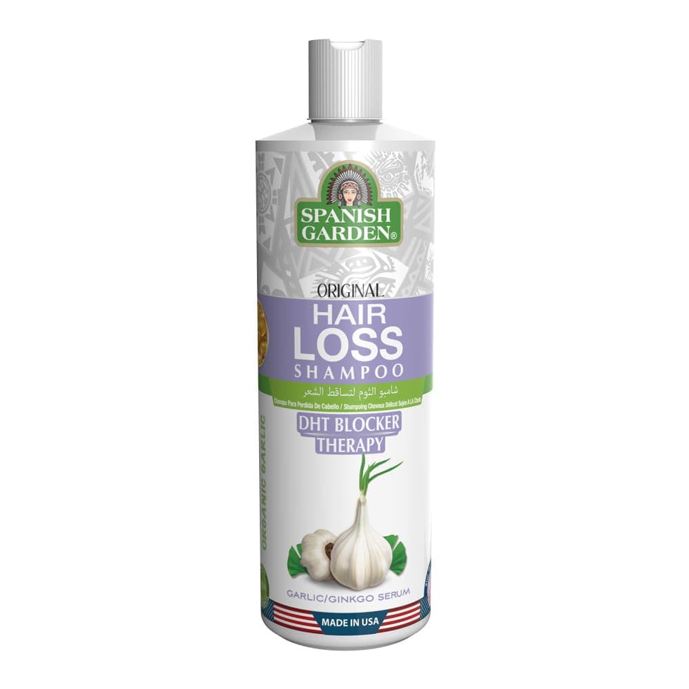 Spanish Garden Hair Loss Shampoo DHT Blocker Therapy with Organic Oils Natural Vitamins and Herbal Extracts For Thinning Hair 16 oz