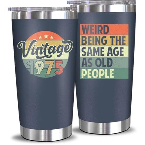 NewEleven 50th Birthday Gifts For Men Women - 1975 50th Birthday Decorations For Him Her - Present For Men Women Turning 50 Year Old Gifts For Mom, Dad, Wife, Husband - 20 Oz Tumbler