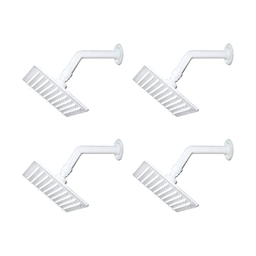 Crotomak ABS Ultra Slim Over Head Shower With Arm Square, Bath Shower Head Set, Pressure Rain Shower Head (6 X 6 Inch, Milky White (Pack of 4)