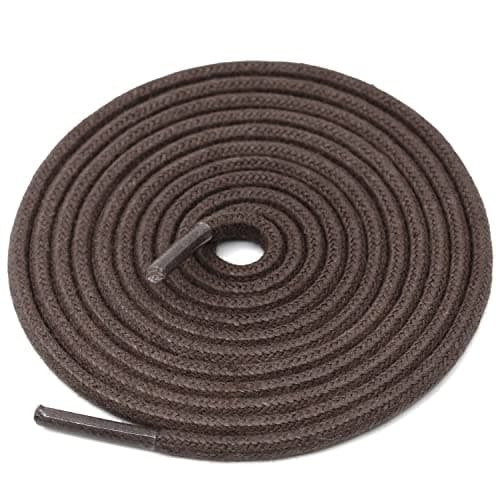DELELE 2 Pair 32 inch Dark Brown Round Waxed Oxford Shoe Laces for Dress Shoes and Boots