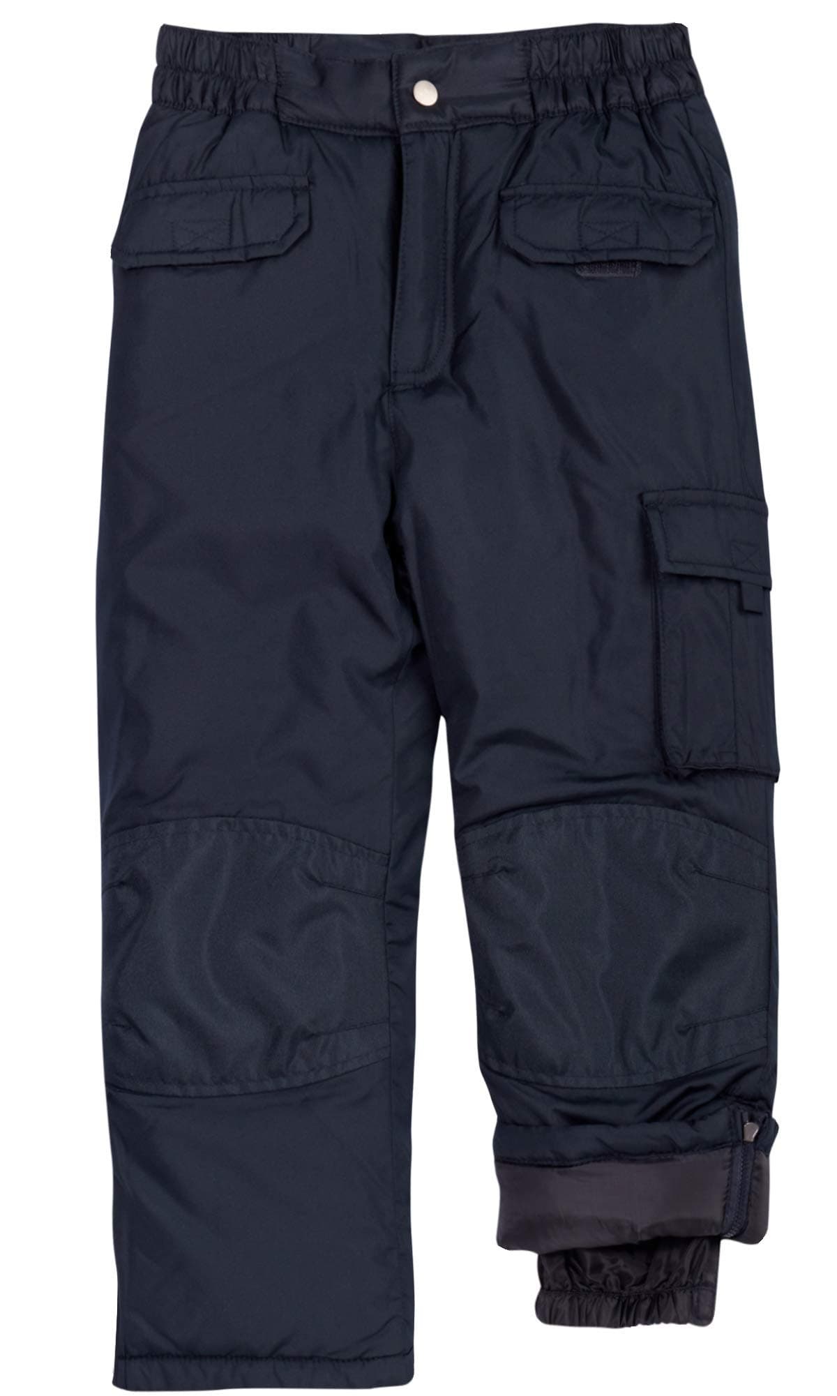 Cherokee Kids Snow Pants - Insulated Heavyweight Waterproof Ski Pants for Boys & Girls - Breathable Winter Gear for Kids, Size 8/10, Black