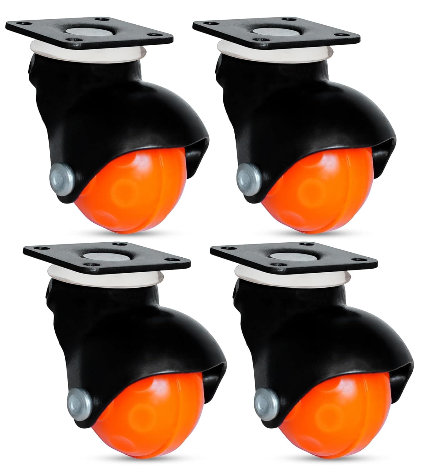 Hepiack Ball Castor Wheel Plate Type Wheels for Furniture Table Dresser 120kg Load Capacity360 Degree Moving U 61 Pack of 4 Piece Black 2 INCH 50MM