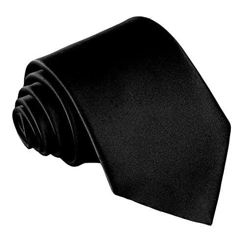 fortunatever Men's Solid Satin Necktie,Black Ties For Men With Gift Box