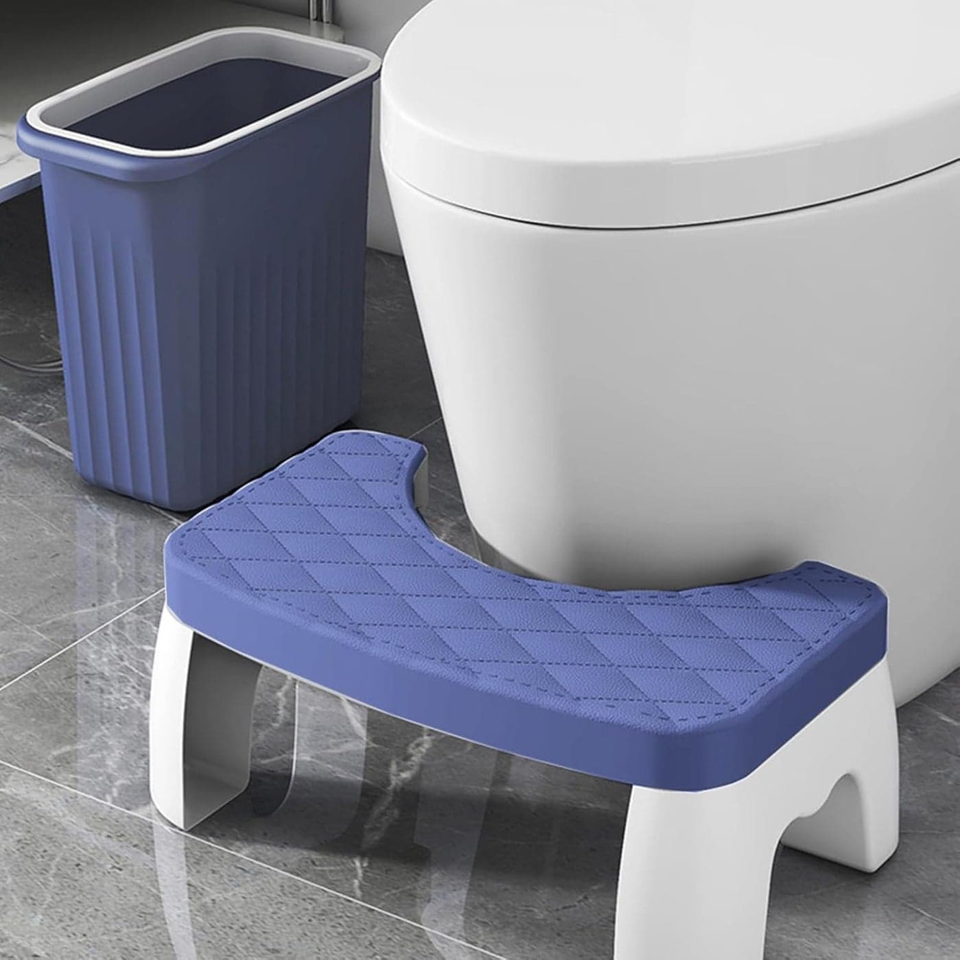 Jukkre Waterproof Adult Squat Toilet Stool - Ergonomic Bathroom Footrest for Improved Posture, Portable U-Shaped Toilet Seat Elevator, Fabric Cushioned, No Electricity Needed
